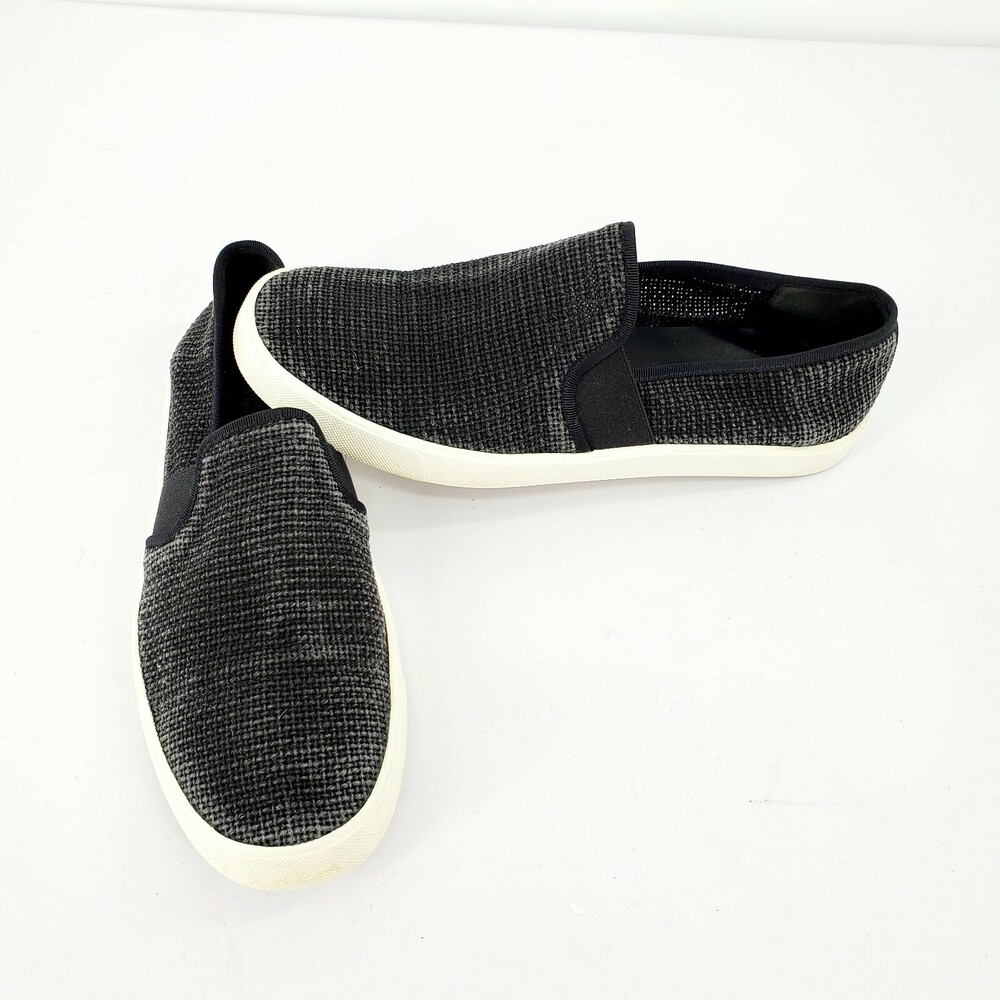 VINCE Women's Blair 5 Woven Straw Slip-On Loafers Sneakers 9 Black Gray $195